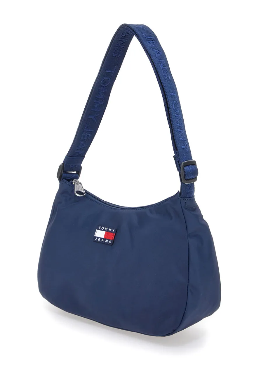 Borsa a spalla blu in tessuto con logo Tommy Jeans Shoulder Bag