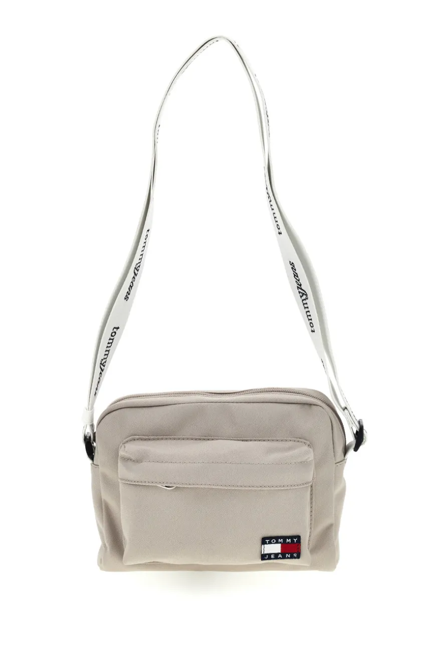 Borsa a Tracolla Beige in Tessuto con Tracolla con Logo Tommy Jeans 18462