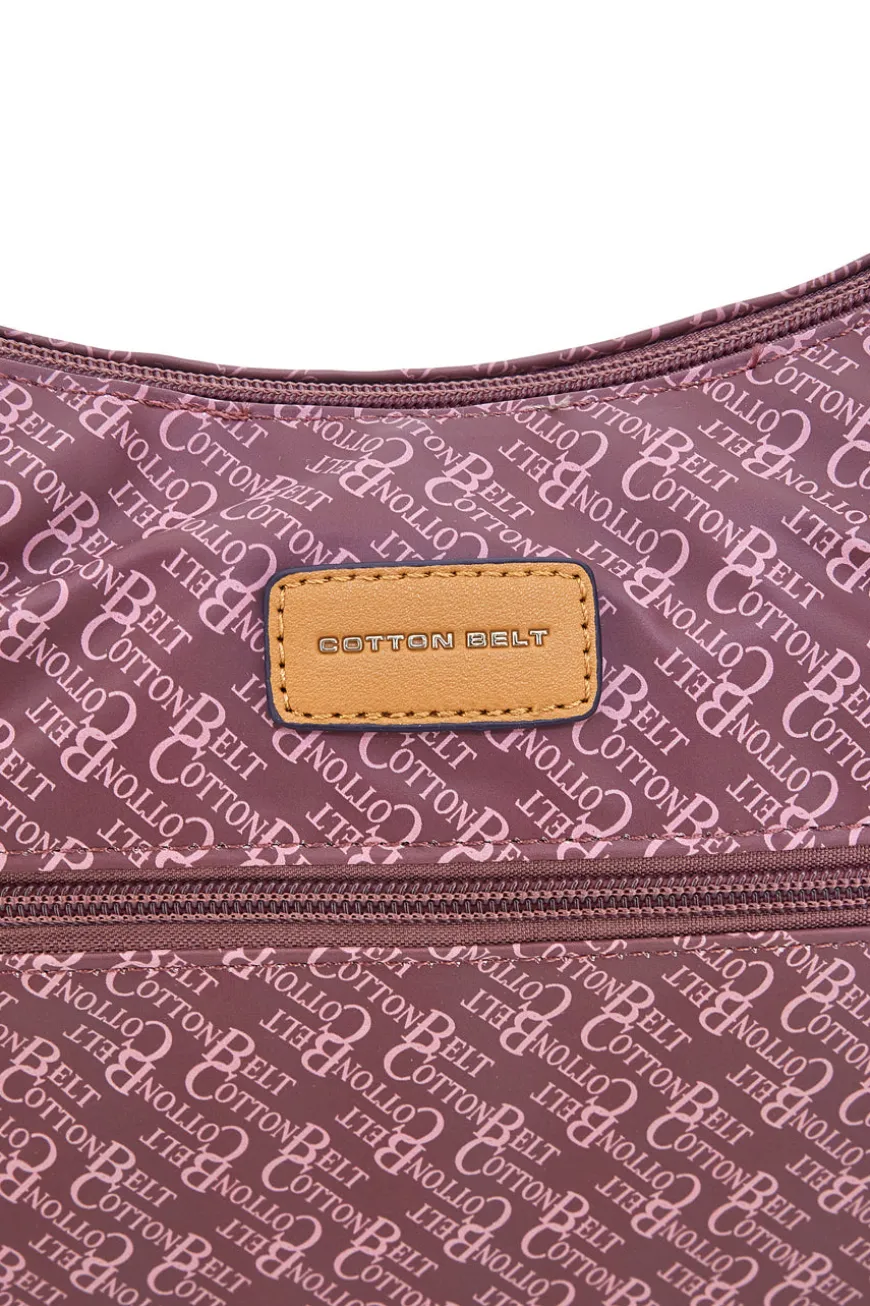 Borsa a tracolla bordeaux con stampa logata Cotton Belt K19,048,B012
