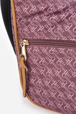 Borsa a tracolla bordeaux con stampa logata Cotton Belt K19,048,B012