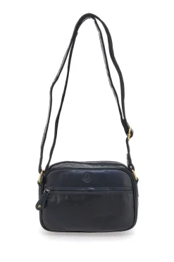 Borsa a tracolla nera compatta con zip Basile BA3543TI