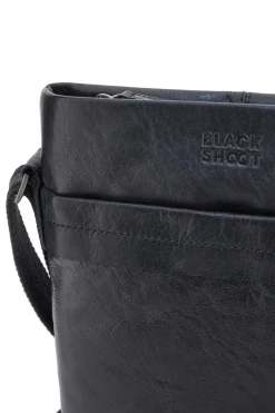 Borsa a tracolla nera in pelle con tracolla regolabile Black Shoot BS2883/T
