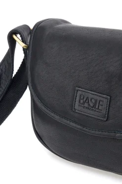 Borsa a tracolla nera in vera pelle artigianale Basile BA3542DX