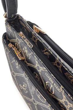 Borsa a tracolla nero stampa logo Giulia Pieralli GP431