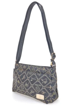 Borsa a tracolla nero stampa logo Giulia Pieralli GP431