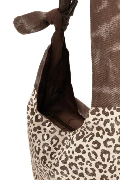 Borsa beige animalier con nodo Basile CLASSBA22222