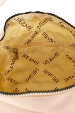 Borsa beige con zip multiple e tracolla regolabile Me & me spa 8059