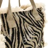 Borsa Beige e nera animalier con frange Basile CLASSBA22224