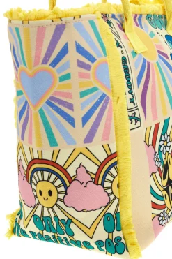 Borsa mare multicolore con frange Basile BA23721