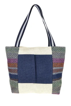 Borsa mare multicolore in tessuto Selun beach 261011/A