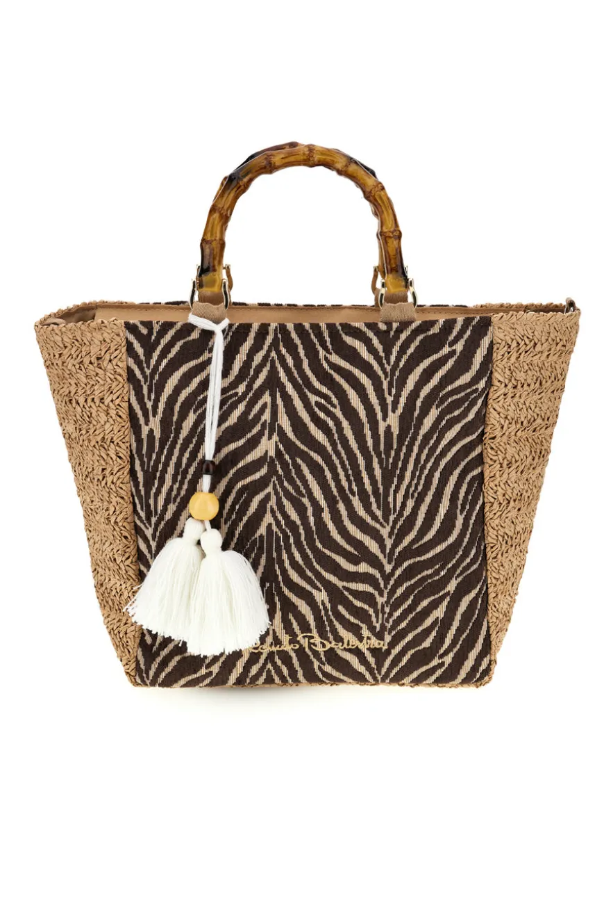 Borsa marrone fantasia con tracolla removibile Renato balestra 62001/ZAN2