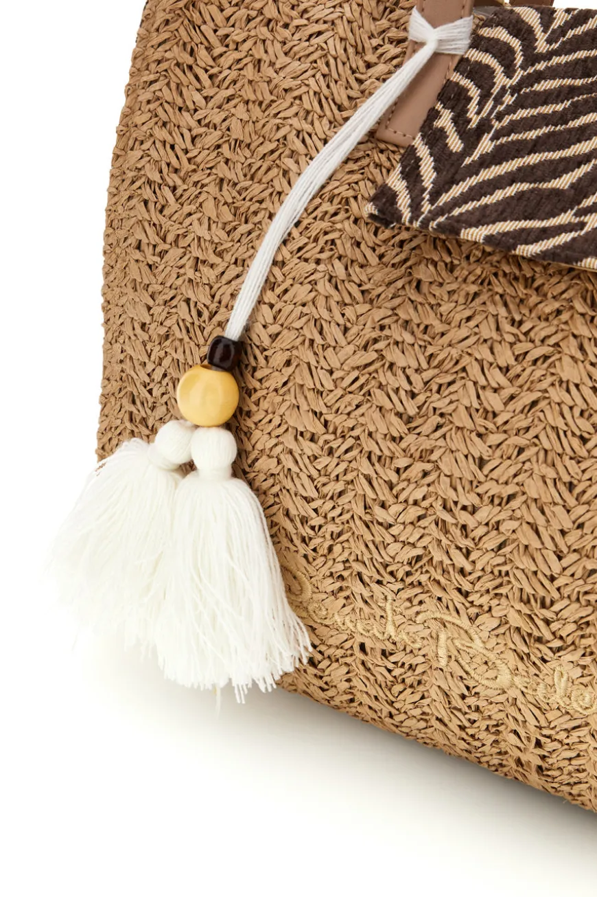 Borsa naturale intrecciata con charm Renato balestra 62141/ZAN2