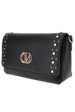 Borsa nera borchie e tracolla Guido vietri K30,376,B016