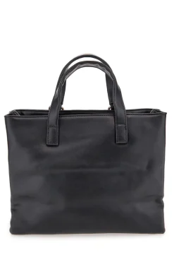 Borsa nera con borchie e tracolla removibile Lancetti CLASH