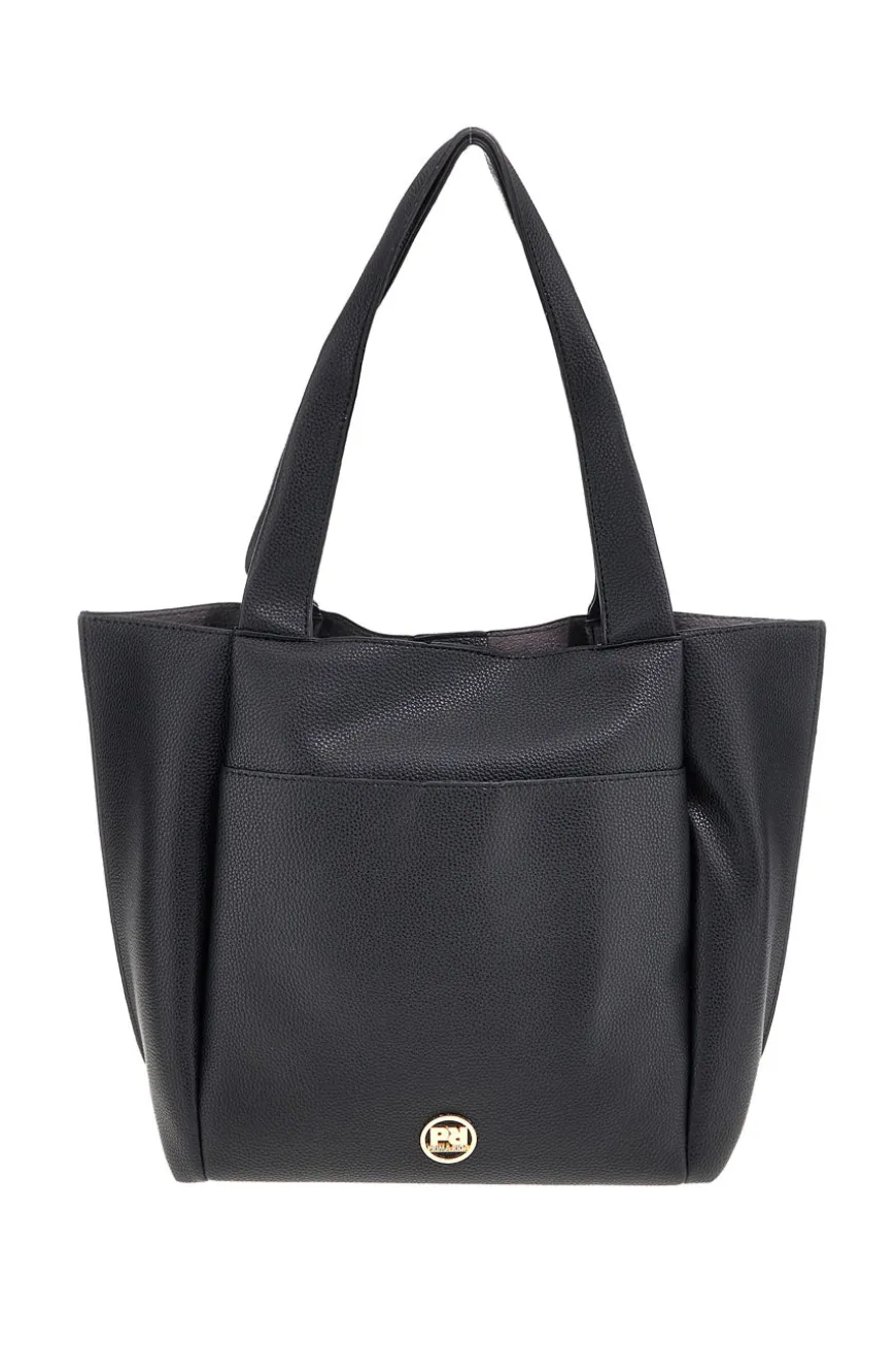 Borsa nera con patta e manici Prima riga BAGPITT002-B