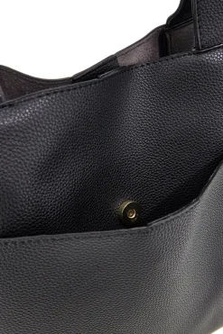 Borsa nera con patta e manici Prima riga BAGPITT002-B