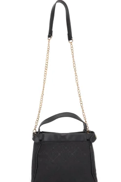 Borsa nera con tracolla con catenella Lancetti Seyla