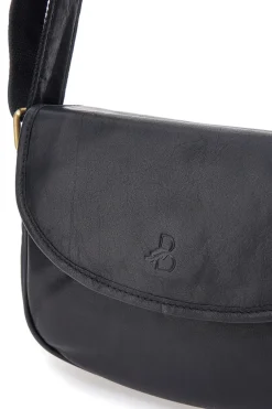 Borsa nera in vera pelle con patta Basile CLASS BA3542TI