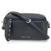 Borsa nera in vera pelle con tracolla e tasche interne First Lady SL 99138