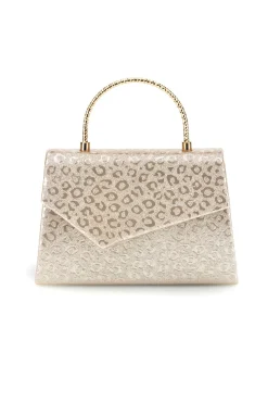 Borsa oro con texture animalier e tracolla a catenella Nbg SERA/3488