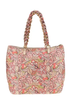 Borsa rosa con stampa floreale Enrico coveri EC26S-252-1