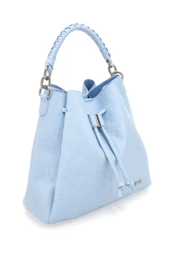 Borsa secchiello azzurro con tracolla e pochette Me & me L2526