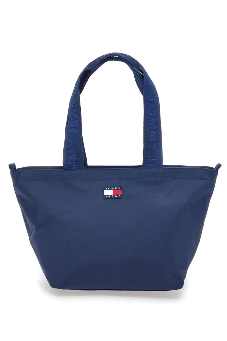 Borsa shopper mini blu in tessuto con manici logati Tommy Jeans Daily Mini Tote