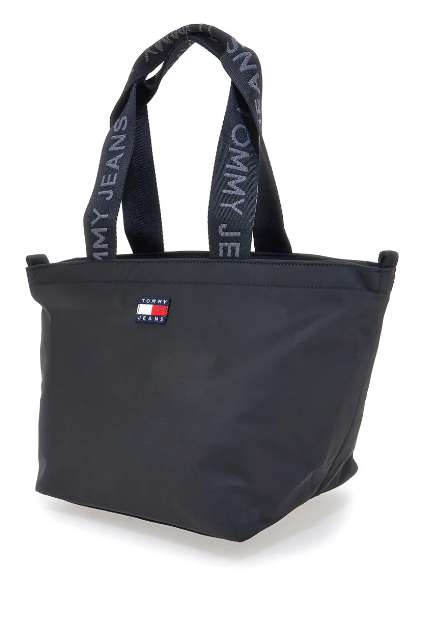 Borsa shopper mini nera in tessuto con manici logati Tommy Jeans Daily Mini Tote