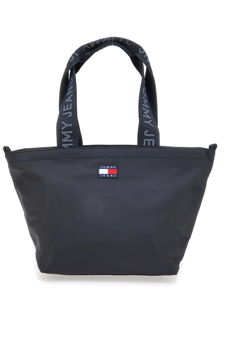 Borsa shopper mini nera in tessuto con manici logati Tommy Jeans Daily Mini Tote