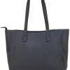 Borsa shopping nera con pochette logata Lancetti LL25W-106-2