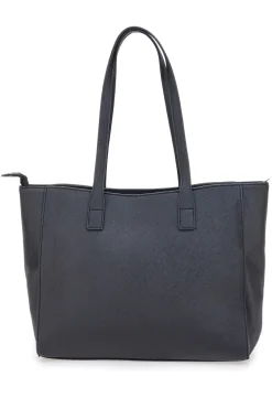 Borsa shopping nera con pochette logata Lancetti LL25W-106-2