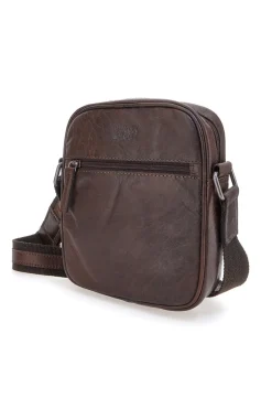 Borsello in pelle marrone Black Shoot BS2355/T con lavorazione artigianale