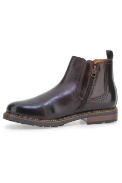 Braune Chelsea-Boots mit Reißverschluss und elastischen Einsätzen, Andrea Bruni LK02