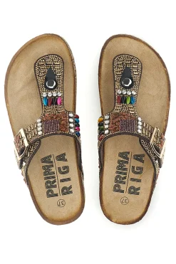 Braune Perlen Flip-Flops Erste Reihe 14172
