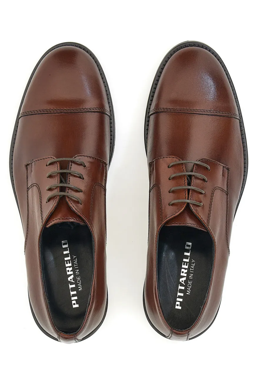Braune Schnürschuhe aus echtem Leder Pittarello 7705