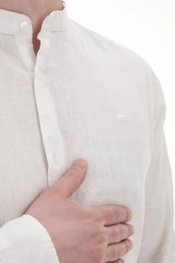 Camicia Bianca con Collo Coreana in Misto Lino NO LIMITS MASH009S24