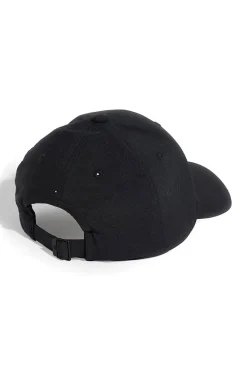 Cappellino nero con visiera curva e logo Adidas JN 6589