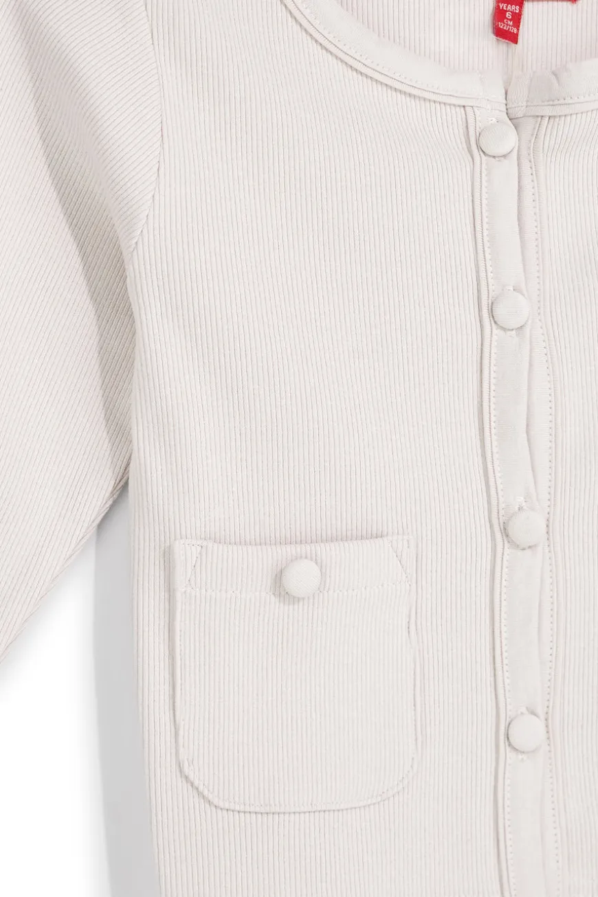 Cardigan beige in cotone con bottoni Pitt kids Pt-g-f-9055