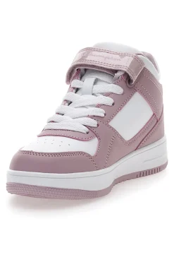 Champion – RD18 Mid G PS – Rosa-weiße, mittelhohe Sneakers mit Klettverschluss
