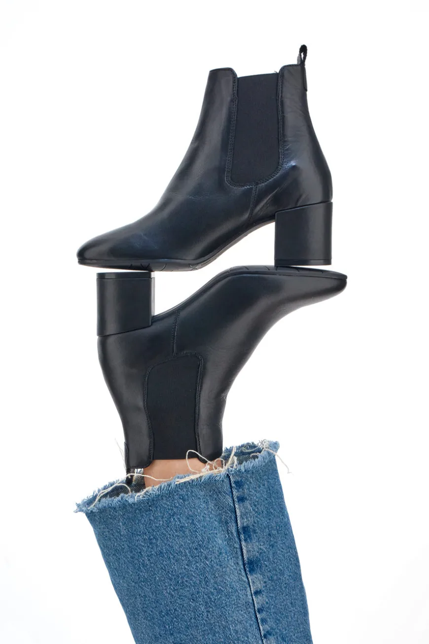 Chelsea Boots con Tacco Pittarello Glam 44225 Nero Vera Pelle