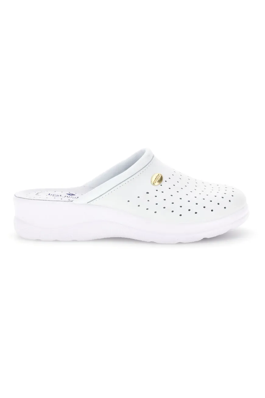 Ciabatta bianca professionale con sottopiede in pelle Best Medical 2883