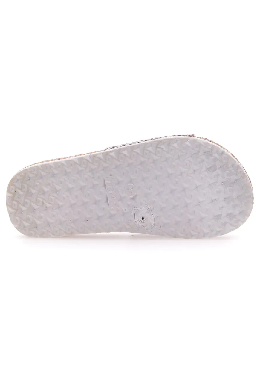 Ciabatta Leopardata rosa e bianca PITT KIDS 14400