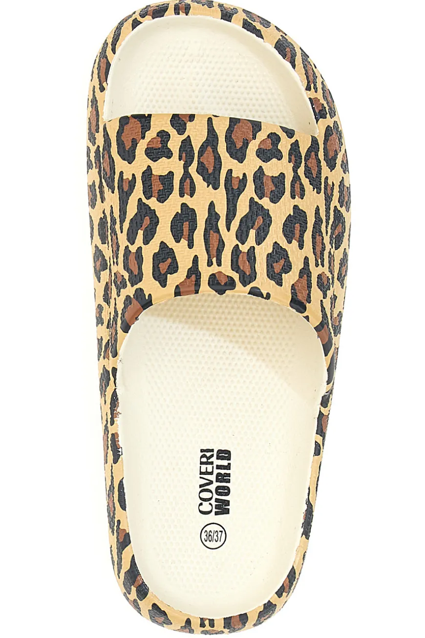 Ciabatte animalier leopardate suola comfort COVERI 24311