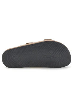 Ciabatte beige con doppia fascia regolabile Made in Italy in vera pelle Superga S31T823
