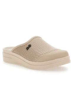 Ciabatte Beige con Tomaia in Pelle Effetto Lucido BIO UP 753