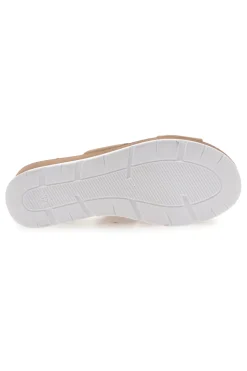 Ciabatte Beige con Zeppa A Contrasto Bianca PLOCADI 11071242