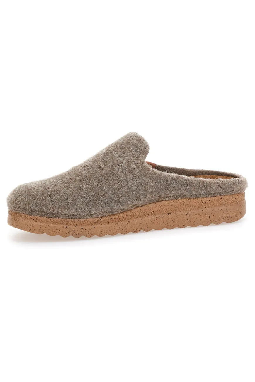 Ciabatte beige in feltro con suola ergonomica Plocadi 11902LO