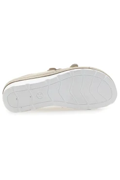 Ciabatte beige traforate con doppia fibbia comfort TIGLIO 54344