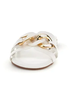 Ciabatte bianche con catena decorativa The first chic PREA1320