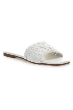 Ciabatte bianche con fascia intrecciata MON DIEU PRE5410